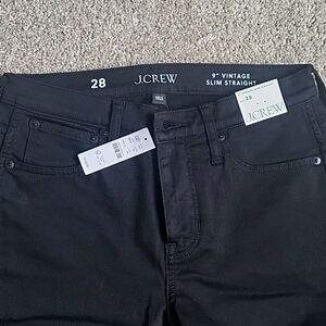 J. Crew 9" Vintage Slim Straight Black Jeans